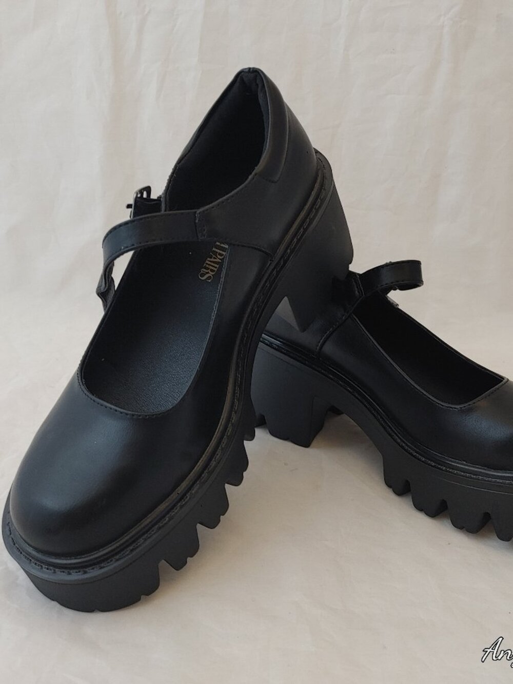 Dream Pairs Black Chunky Platform Mary Janes Lug Sole Loafers Size 6.5